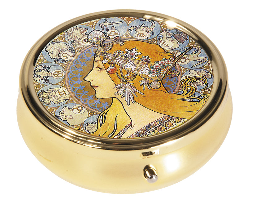 Alphonse Mucha, Pillendose rund, Zodiac