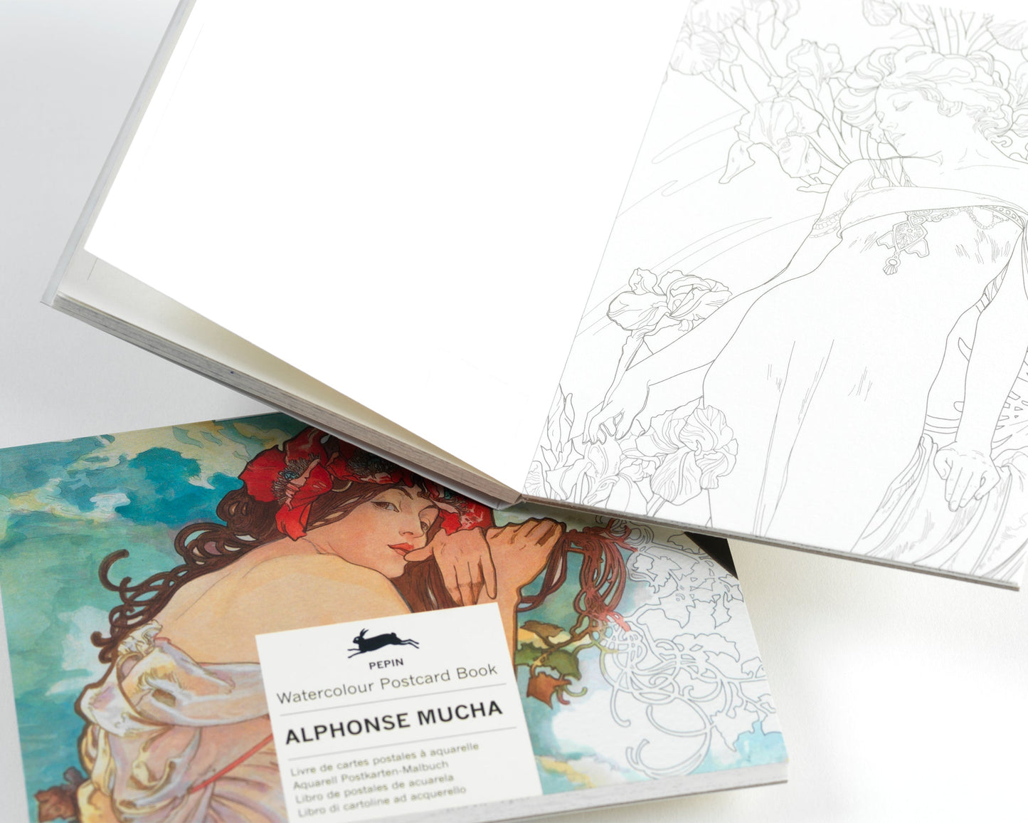 Alphonse Mucha, Wasserfarben Postkarten Buch