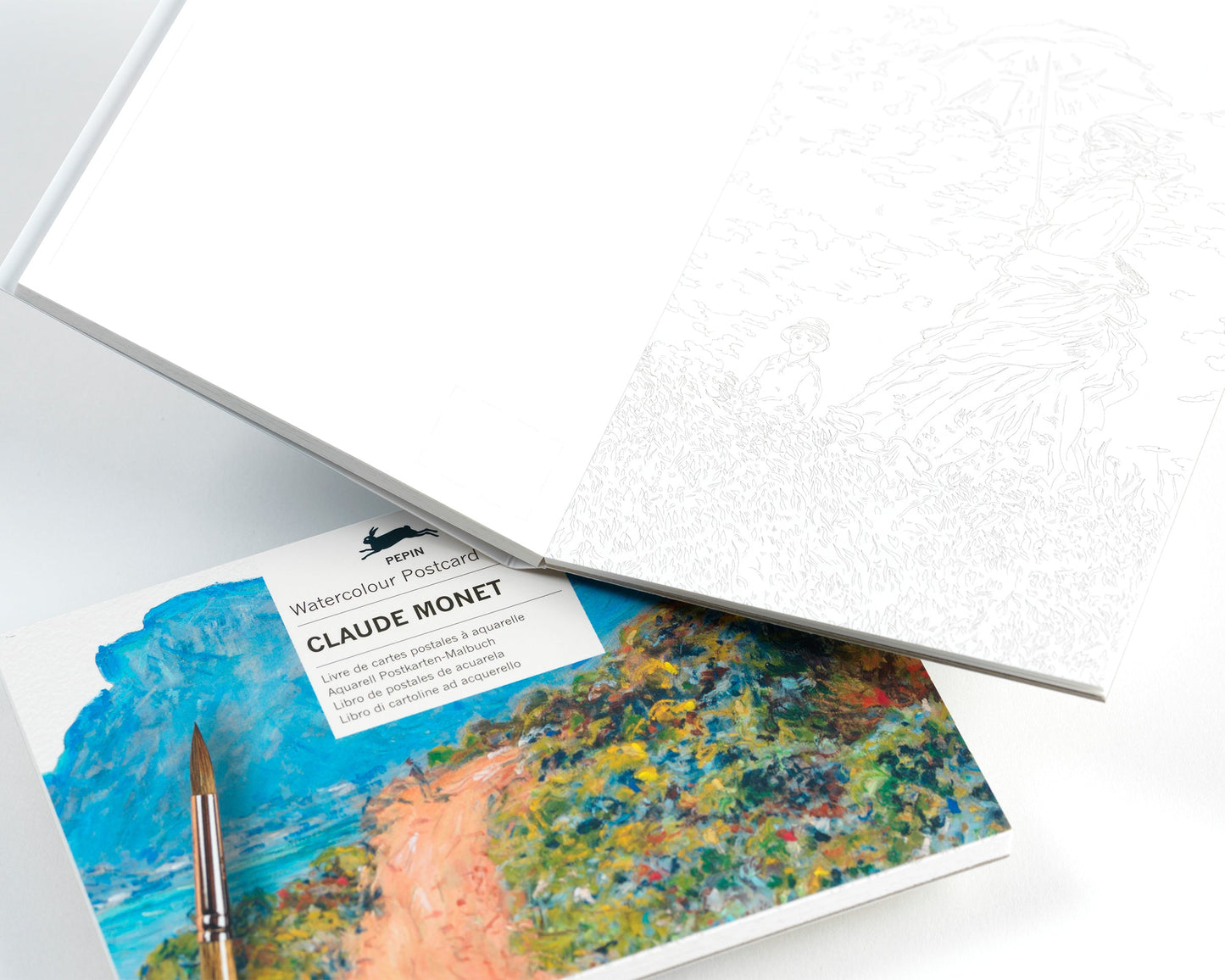 Claude Monet, Wasserfarben Postkarten Buch A6