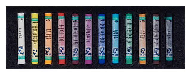 Vincent van Gogh, Starter Set mit weichen Pastellkreiden, 12 Farben