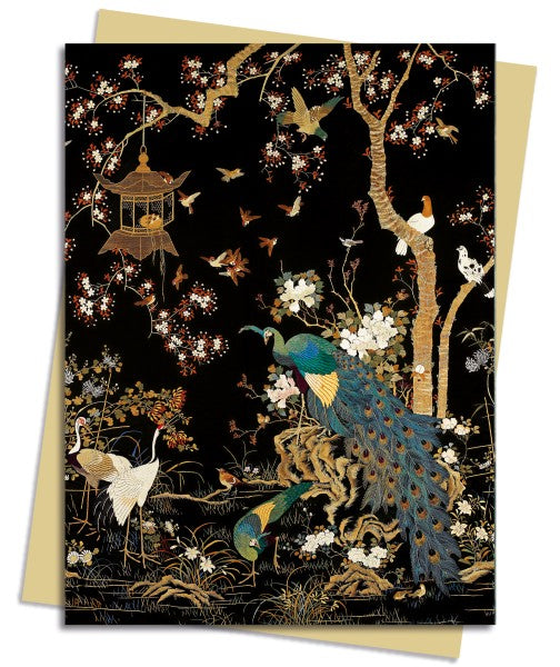 Ashmolean Museum, Grusskarte Bestickter Wandbehang mit Pfauen