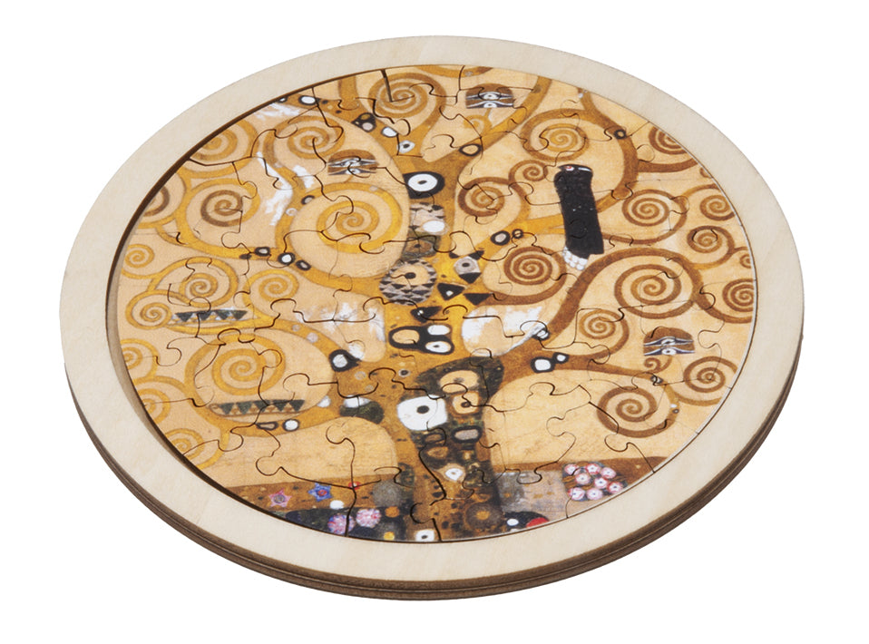 Gustav Klimt, Holzpuzzle rund, Der Lebensbaum