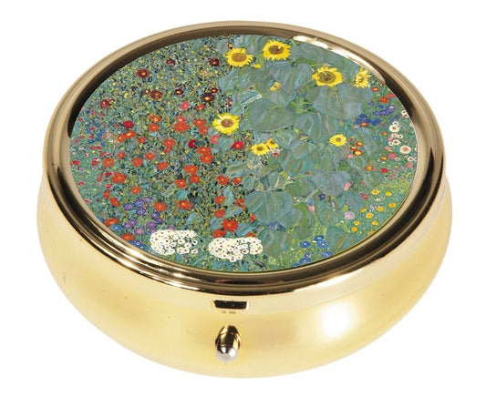Gustav Klimt, Pillendose rund, Bauerngarten