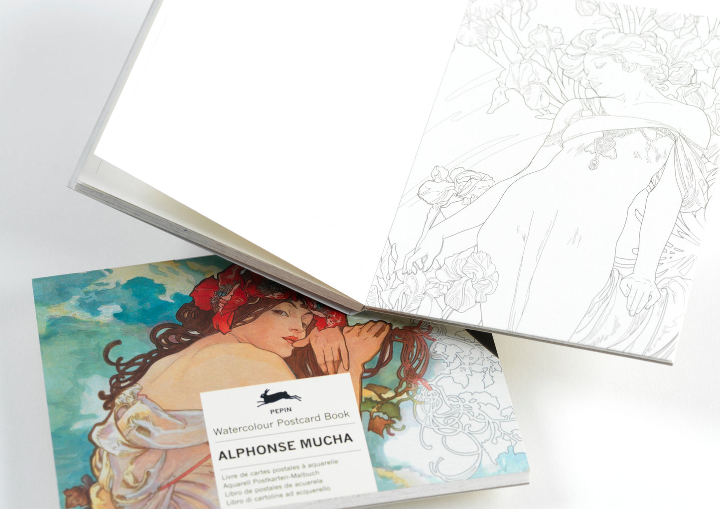 Alphonse Mucha, Wasserfarben Postkarten Buch