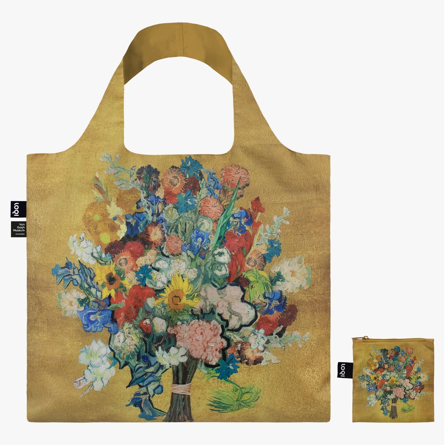 Vincent van Gogh, LOQI Tasche, Goldenes Blumenmuster