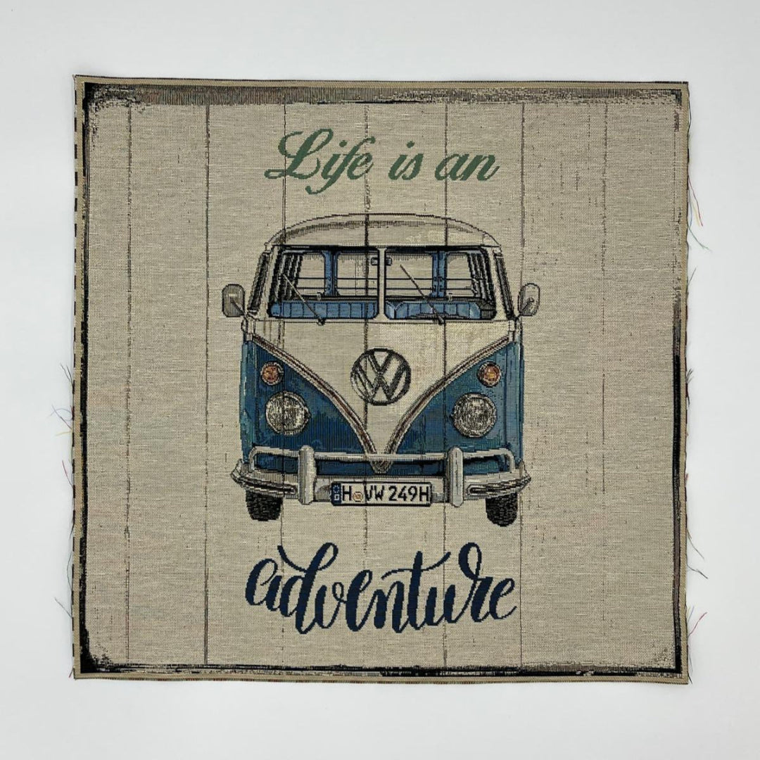 1960er, Stoff Panel VW Bus blau
