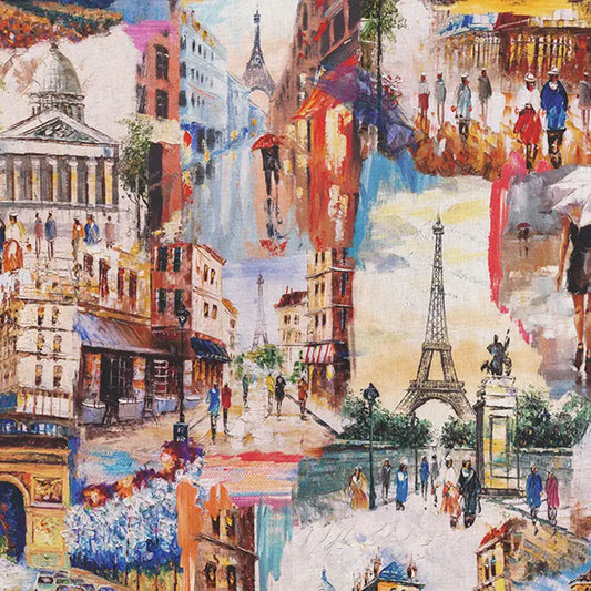 Paris Colourful Art, Stoff in Baumwolle