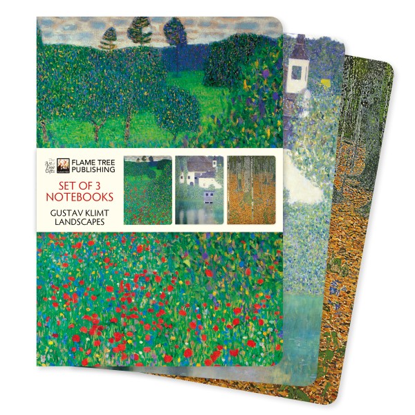 Gustav Klimt, Set mit 3 Notizheften A5, Landschaft