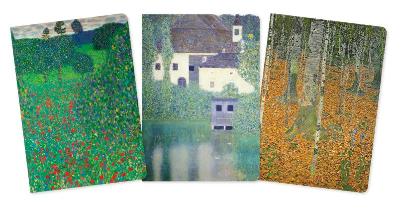 Gustav Klimt, Set mit 3 Notizheften A5, Landschaft