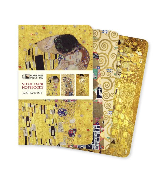 Gustav Klimt, Set mit 3 Mini Notizheften