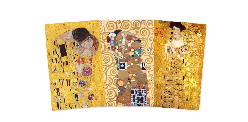 Gustav Klimt, Set mit 3 Mini Notizheften